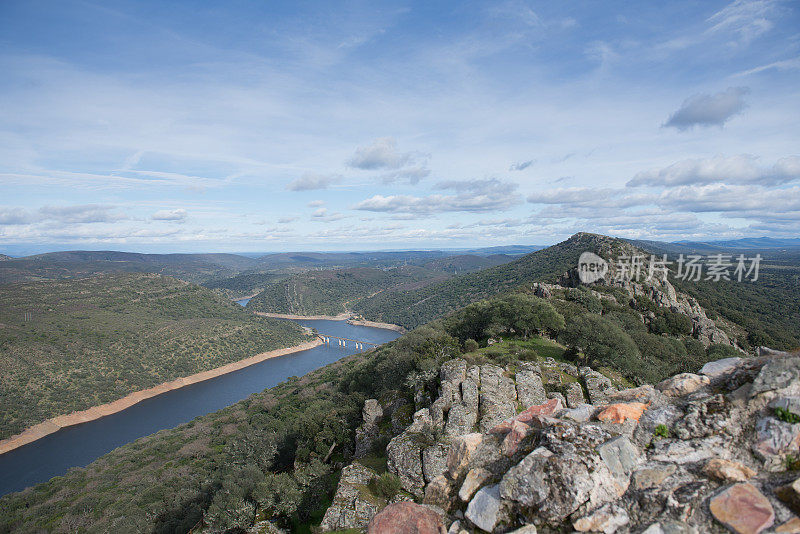 View of the Tagus River as it passes through the natural park of Monfragüe, Extremadura-Spain.